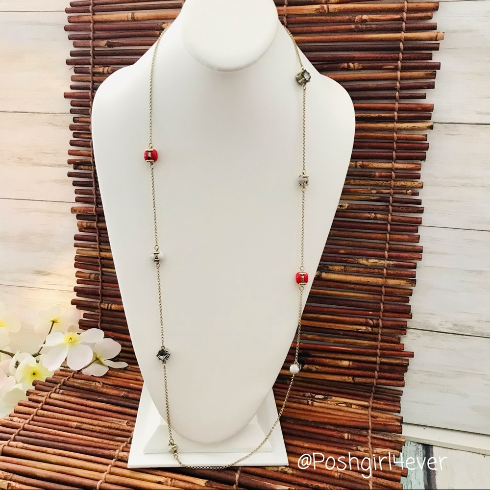 Loft Necklace Gold Tone with Glass Beads